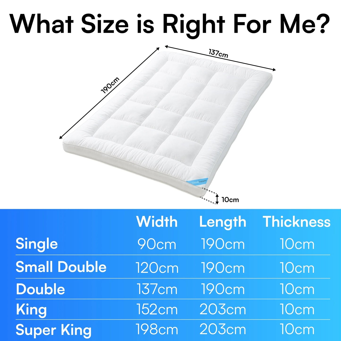 VaccaroTopper™ Luxury Thick Mattress Topper